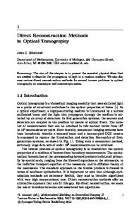 1 Direct Reconstruction Methods in Optical Tomography