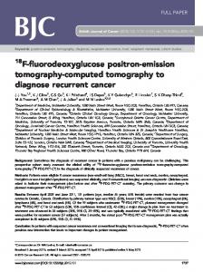 18F-fluorodeoxyglucose positron-emission tomography ... - Nature