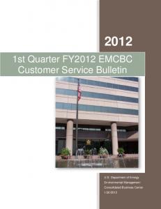 1st Qtr FY2012 Customer Service Bulletin