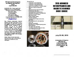 2013 advanced rotordynamics and magnetic bearings short course