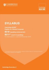2015 Syllabus - Cambridge International Examinations