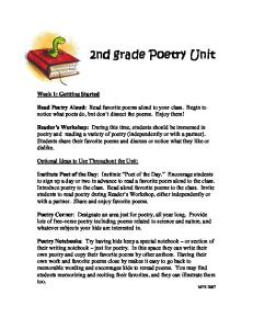 2nd grade Poetry Unit 2nd grade Poetry Unit - RandolphK-5instruction