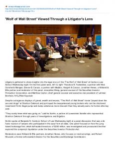'Wolf of Wall Street' Viewed Through a Litigator's Lens