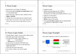 5. Fuzzy Logic Fuzzy Logic 5.1 Fuzzy Logic Guide Fuzzy Logic ...