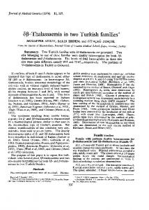 613-Thalassaemia in two Turkish families - Europe PMC