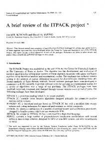 A brief review of the ITPACK project - Science Direct