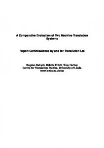 A Comparative Evaluation of Two Machine Translation Systems ...