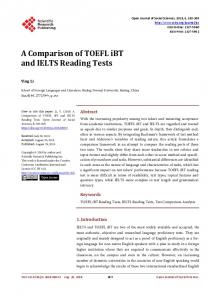 A Comparison of TOEFL iBT and IELTS Reading Tests