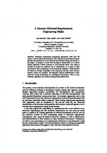 A Concern-Oriented Requirements Engineering Model - CiteSeerX