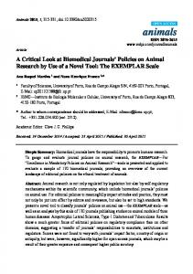 A Critical Look at Biomedical Journals' Policies on Animal ... - MDPI