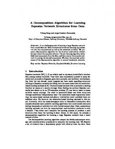 A Decomposition Algorithm for Learning Bayesian ... - CiteSeerX