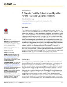 A Discrete Fruit Fly Optimization Algorithm for the ... - Semantic Scholar