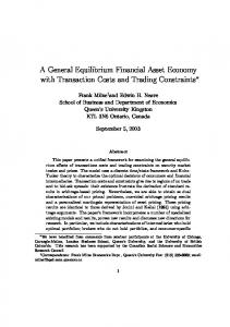 A General Equilibrium Financial Asset Economy with
