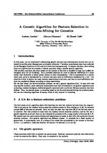 A Genetic Algorithm for Feature Selection in Data-Mining ... - CiteSeerX