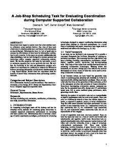 A Job-Shop Scheduling Task for Evaluating Coordination ... - Microsoft