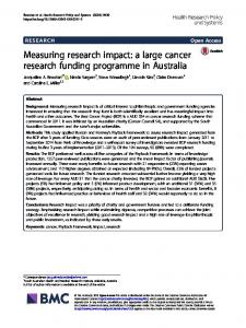 a large cancer research funding programme in Australia