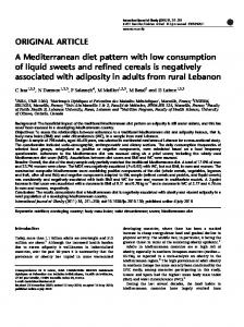 A Mediterranean diet pattern with low consumption of liquid sweets ...