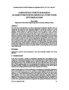 a modified vortex search algorithm for numerical function ... - arXiv