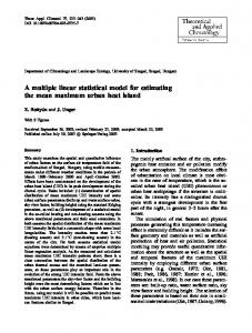 A multiple linear statistical model for estimating the ... - Springer Link