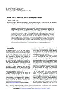 A new cracks detection device for magnetic steels - EPJ Web ...www.researchgate.net › publication › fulltext › A-new-cra