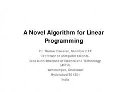 A Novel Algorithm for Linear Programming
