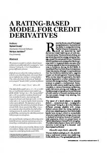 A Rating-based Model for Credit Derivatives.