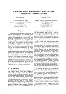 A Study of Feature Extraction and Selection Using Independent ...