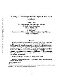 A study of two new generalized negative KdV type equations