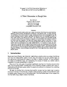 A Third Dimension to Rough Sets 1 Introduction - Semantic Scholar