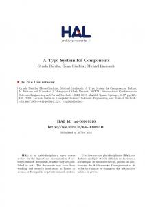 A Type System for Components - HAL-Inria