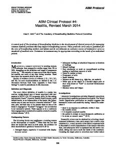 ABM Clinical Protocol #4: Mastitis, Revised March 2014 - e-Lactancia