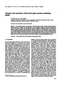 Abrasive wear behaviour of bio-active glass ceramics ... - Springer Link