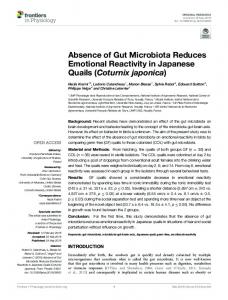 Absence of Gut Microbiota Reduces Emotional ...