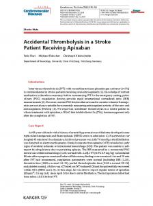 Accidental Thrombolysis in a Stroke Patient