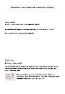 Acta Mathematica et Informatica Universitatis