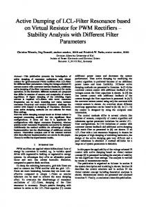 Active Damping of LCL-Filter Resonance based on Virtual Resistor for ...