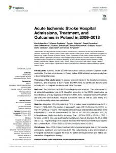 Acute Ischemic Stroke Hospital Admissions, Treatment, and ... - Frontiers