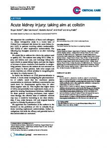 Acute kidney injury: taking aim at colistin