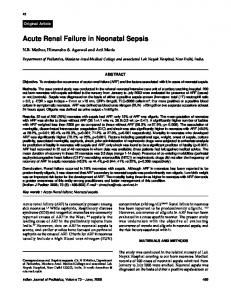 Acute Renal Failure in Neonatal Sepsis - medIND