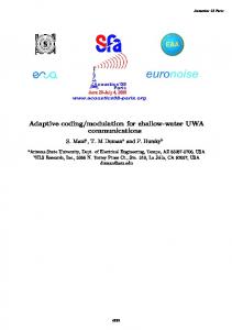 Adaptive coding/modulation for shallow-water UWA ... - Webistem