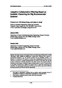 Adaptive Collaborative Filtering Based on Scalable Clustering for Big ...