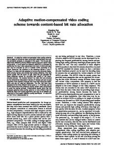 Adaptive motion-compensated video coding ... - Semantic Scholar