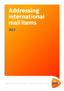 Addressing International Mail Items - Postnl