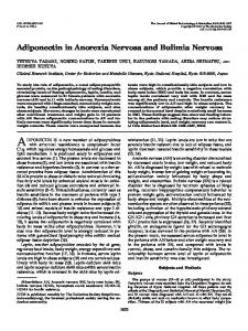 Adiponectin in Anorexia Nervosa and Bulimia Nervosa