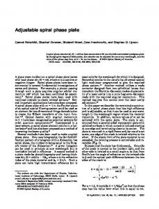 Adjustable spiral phase plate - OSA Publishing