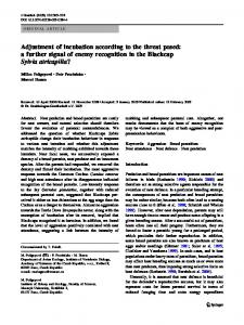 Adjustment of incubation according to the threat posed ... - Springer Link