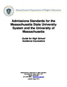 Admissions Standards for the Massachusetts State University ...