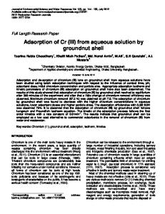Adsorption of Cr (III) from aqueous solution by