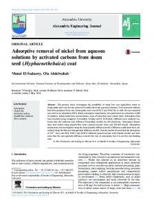 Adsorptive removal of nickel from aqueous solutions by ... - Core
