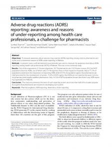 Adverse drug reactions (ADRS) reporting - Semantic Scholar